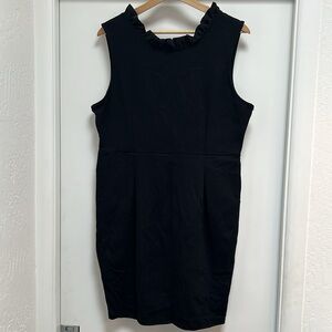 NWOT The Vanity Room Black Ruffle Neck Sleeveless Mini LBD | Stretchy | Size XL